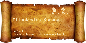Milankovics Kenese névjegykártya